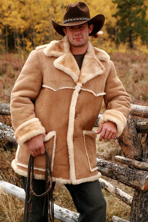 real shearling coat men's.